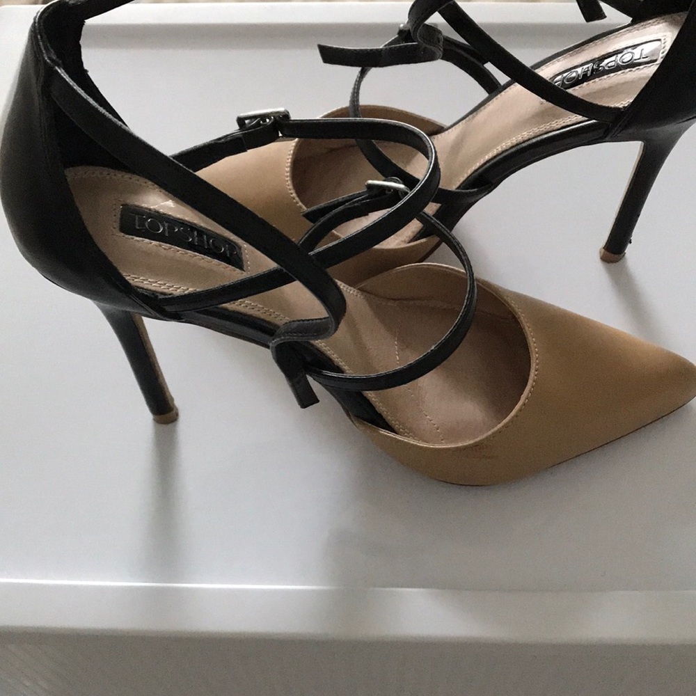 Strapped pointy heels